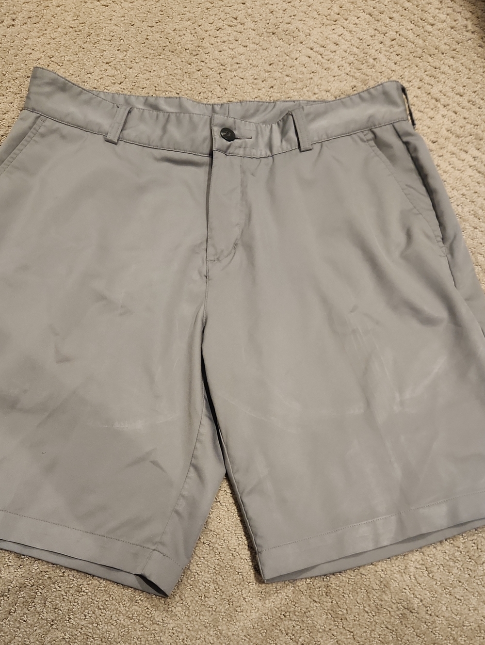Adidas CLIMALITE Men's Light Gray Flat Front Shorts 34